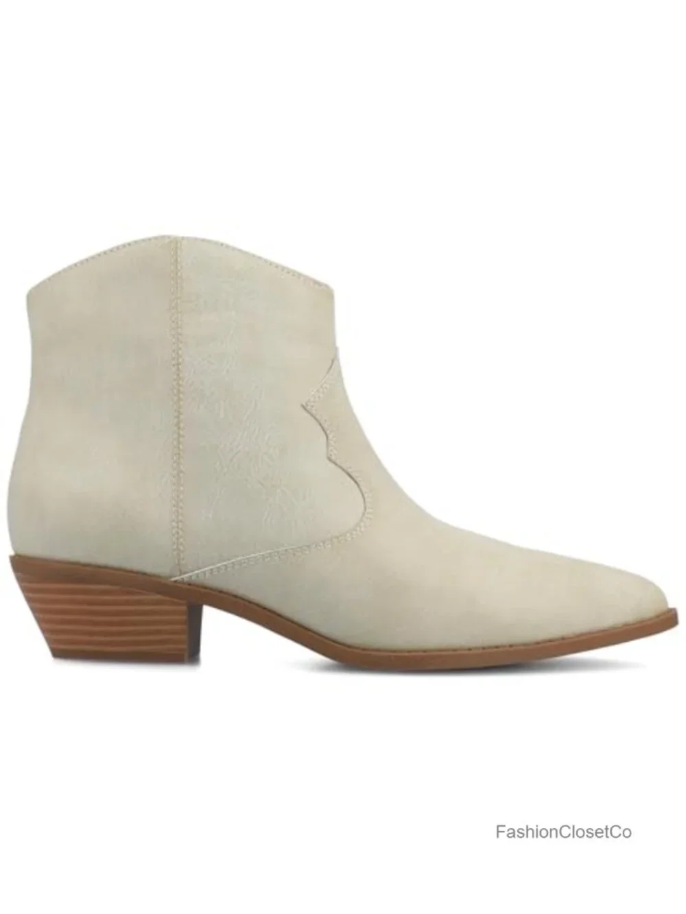 Western Pull-On Ankle Booties with Cuban Heel